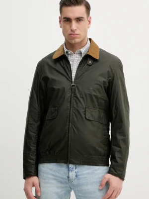 Barbour kurtka bawełniana Newbury Wax Jacket kolor zielony przejściowa MWX2449