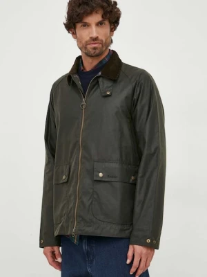Barbour kurtka bawełniana Short Bedale Wax Jacket kolor zielony przejściowa MWX2205