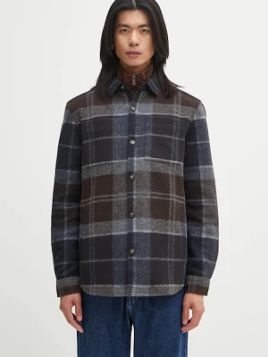 Barbour kurtka Chapter Tailored Check Overshirt kolor granatowy przejściowa MOS0400TN38