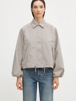 Barbour kurtka Check damska kolor różowy przejściowa oversize LSP0159