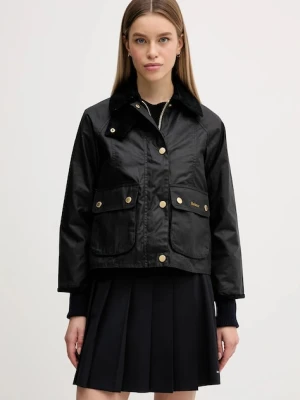 Barbour kurtka Cropped Beadnell Wax damska kolor granatowy przejściowa LWX1403