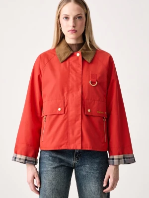 Barbour kurtka damska bawełniana z elastanem Mackworth czerwony