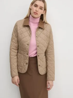 Barbour kurtka Deveron Quilt damska kolor beżowy przejściowa LQU1012