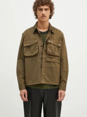 Barbour kurtka koszulowa Oakmoor OS Twill Overshirt kolor zielony przejściowa MOS0380