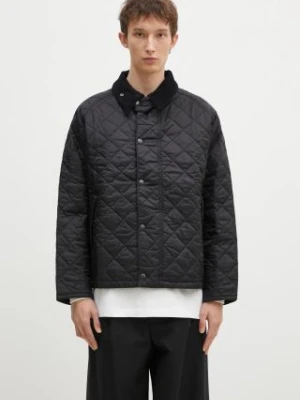 Barbour kurtka koszulowa OS Transport Quilted Jacket kolor czarny przejściowa oversize MQU1796