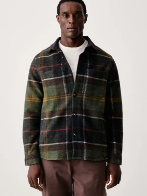 Barbour kurtka męska z dodatkiem wełny Woodlane zielony