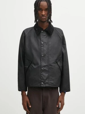 Barbour kurtka OS Transport Wax Jacket męska kolor czarny przejściowa oversize MWX1678