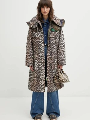 Barbour kurtka x Ganni Leopard Waterproof