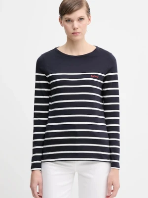 Barbour longsleeve bawełniany BRADLEY kolor granatowy LML0892