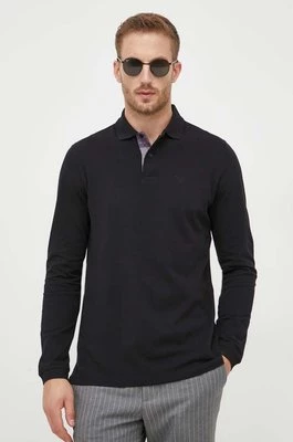 Barbour longsleeve bawełniany kolor czarny gładki