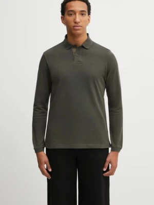 Barbour longsleeve bawełniany kolor zielony gładki