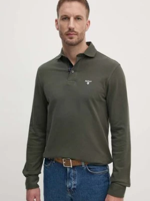 Barbour longsleeve bawełniany kolor zielony gładki MML1333