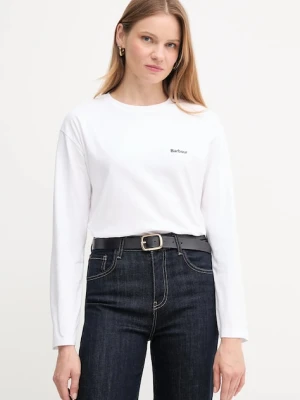 Barbour longsleeve bawełniany LAVENSDALE kolor biały LML0899