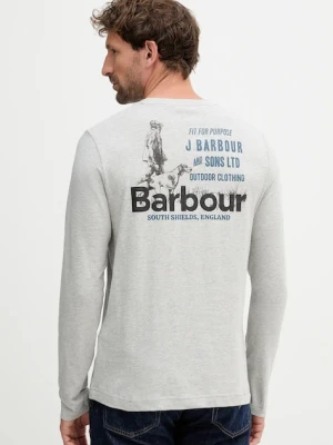 Barbour longsleeve bawełniany męskie kolor szary z nadrukiem MTS1471