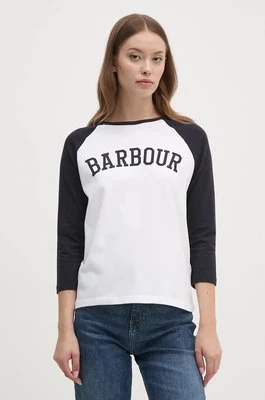 Barbour longsleeve damski kolor biały LTS0617