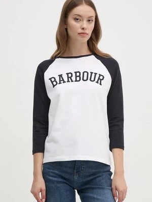 Barbour longsleeve damski kolor biały LTS0617