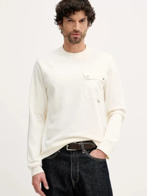 Barbour longsleeve kolor beżowy gładki MTS1542