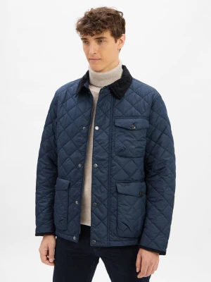 Barbour Męska kurtka pikowana - Hornby Mężczyźni niebieski jednolity,
