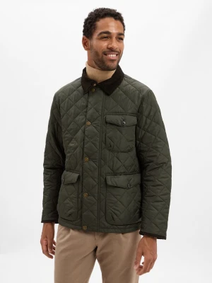 Barbour Męska kurtka pikowana - Hornby Mężczyźni zielony jednolity,