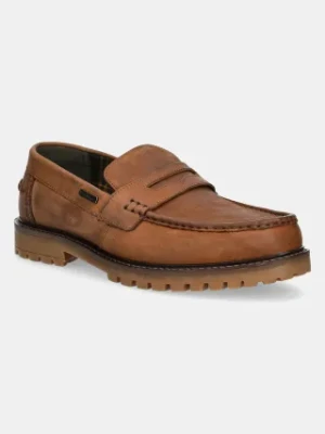 Barbour mokasyny skórzane Pumice męskie kolor brązowy MFO0748TA51