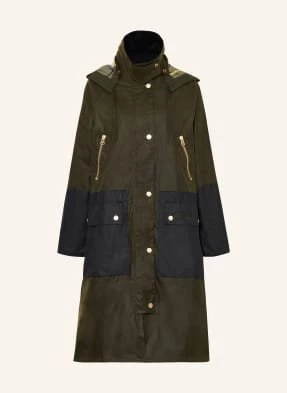 Barbour Parka Carolyn Wax Z Odpinanym Kapturem gruen