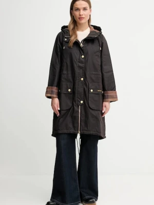 Barbour parka woskowana MARCY kolor brązowy przejściowa oversize LWX1456