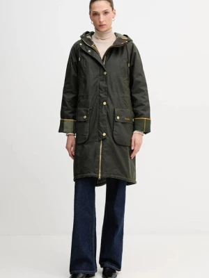 Barbour parka woskowana MARCY kolor zielony przejściowa oversize LWX1456