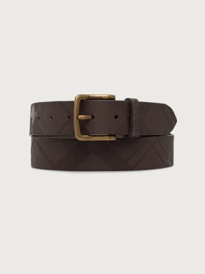 Barbour pasek męski skórzany brązowy