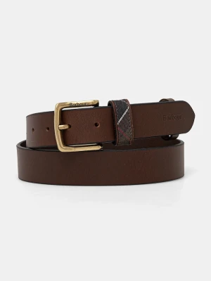 Barbour pasek skórzany brązowy