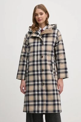 Barbour płaszcz Iris Tartan Waterproof Jacket damski kolor granatowy przejściowy LWB0903