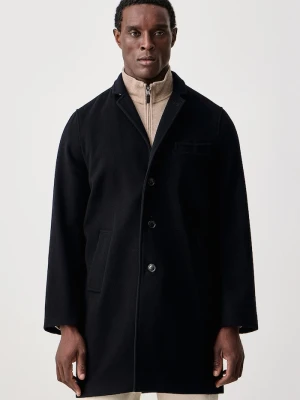Barbour płaszcz męski z wełną granatowy