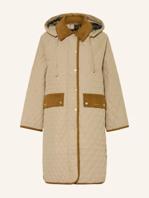 Barbour Płaszcz Pikowany Ravensden Quilt Z Odpinanym Kapturem beige