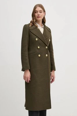 Barbour płaszcz wełniany Reva Wool Military Coat kolor zielony przejściowy dwurzędowy LWO0234