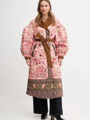Barbour płaszcz x Farm Rio kolor różowy LQU1870