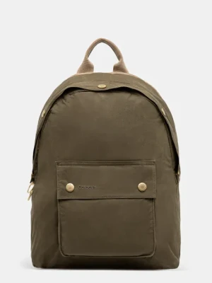 Barbour plecak bawełniany Barbour Transport Zip Closure Backpack Bag kolor zielony duży gładki UBA0747
