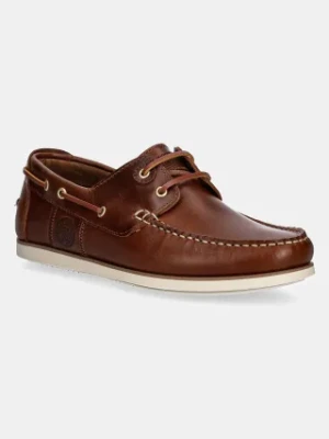 Barbour półbuty skórzane Wake męskie kolor brązowy MFO0684TA52
