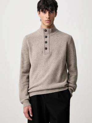 Barbour półgolf męski wełniany beżowy