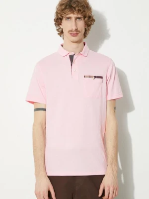 Barbour polo bawełniane Corpatch Polo kolor różowy gładki MML1071