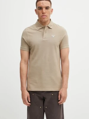 Barbour polo bawełniane ESSENTIALS kolor beżowy gładki MML0358