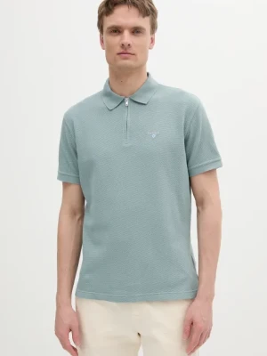 Barbour polo bawełniane Hingham Polo Shirt męski kolor zielony gładki MML1458