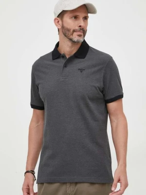 Barbour polo bawełniane kolor czarny gładki MML0628