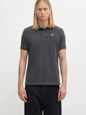 Barbour polo bawełniane kolor granatowy gładki MML0358