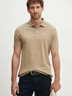 Barbour polo bawełniane Tartan Pique Polo kolor beżowy z aplikacją MML0012