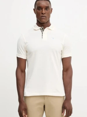 Barbour polo bawełniane Tartan Pique Polo kolor beżowy z aplikacją MML0012