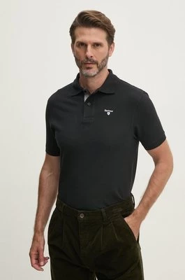 Barbour polo bawełniane Tartan Pique Polo kolor czarny z aplikacją MML0012