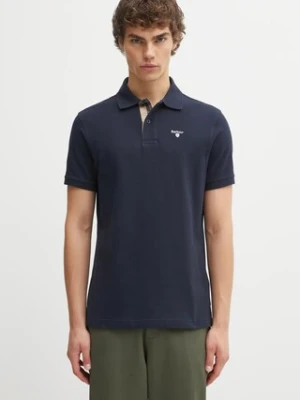 Barbour polo bawełniane Tartan Pique Polo kolor granatowy z aplikacją MML0012