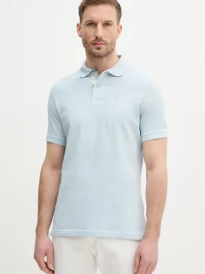 Barbour polo bawełniane Tartan Pique Polo kolor niebieski z aplikacją MML0012