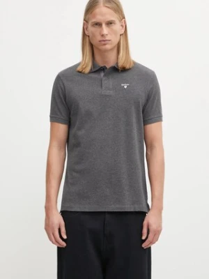Barbour polo bawełniane Tartan Pique Polo kolor szary z aplikacją MML0012