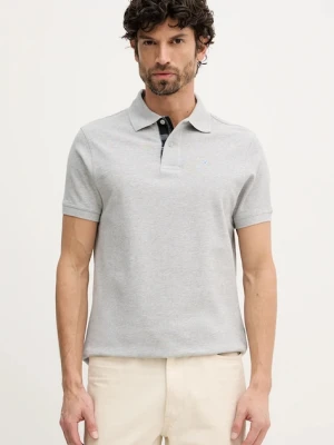 Barbour polo bawełniane Tartan Pique Polo kolor szary z aplikacją MML0012