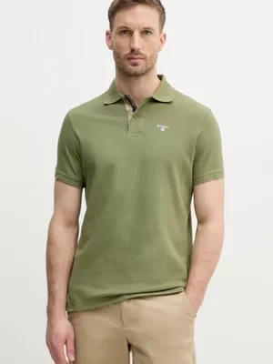 Barbour polo bawełniane Tartan Pique Polo kolor zielony z aplikacją MML0012